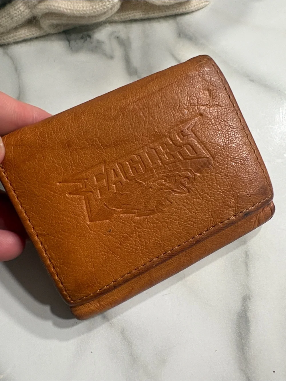 Philadelphia Eagles Tan Leather Tri Fold Wallet